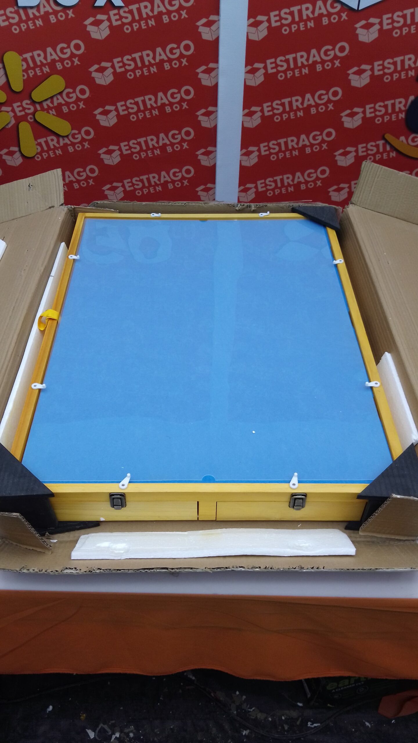 HALLYBEE - Mesa de rompecabezas de madera con patas de 1500 piezas, tablero de rompecabezas de 34.5 x 26.5 pulgadas, con 4 cajones y cubierta, mesa de rompecabezas plegable para adultos natural. - Image 4