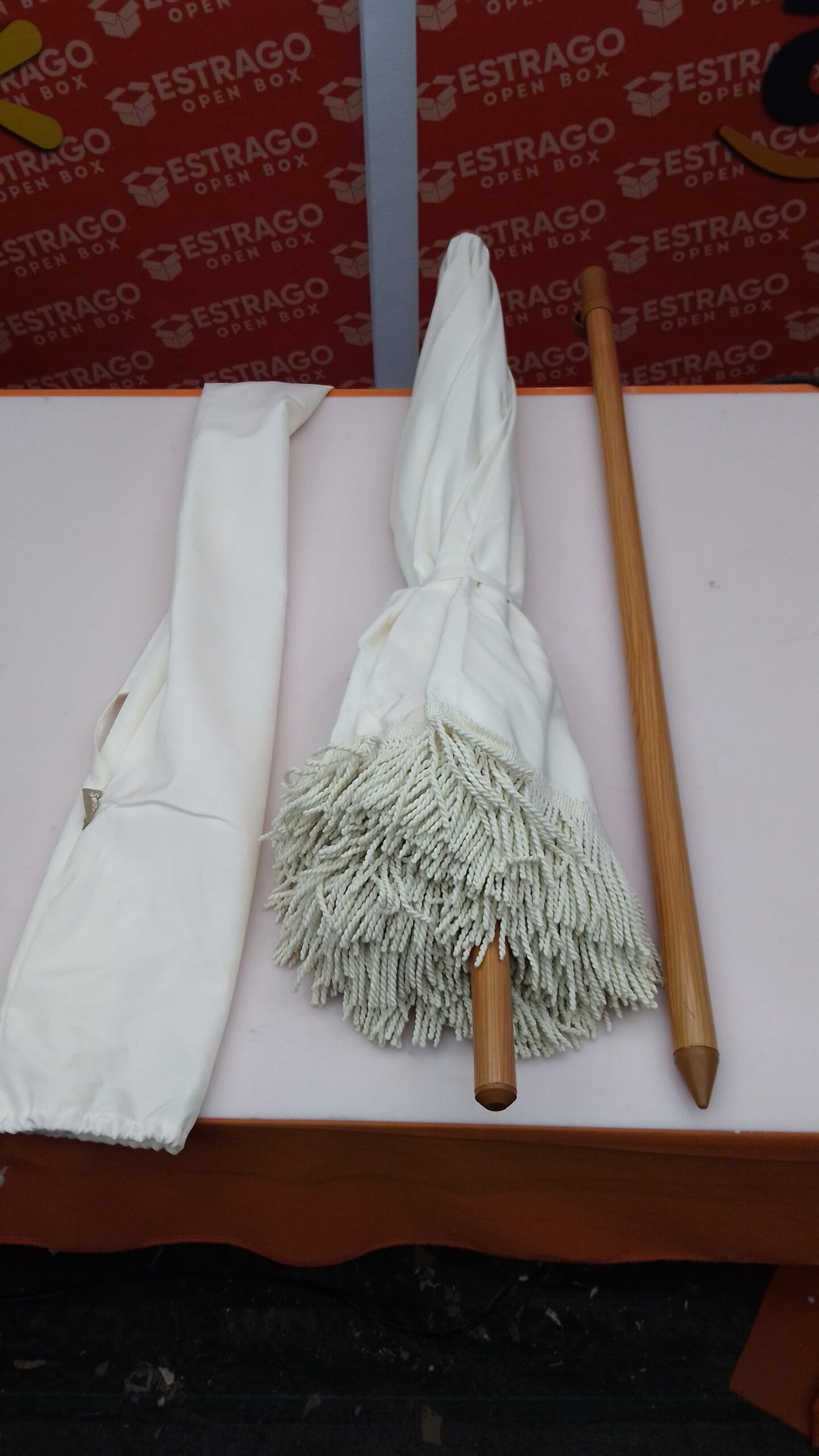 Paraguas De Patio 2.1 Metros Con Flecos Upf50, Madera Y Acer - Image 4