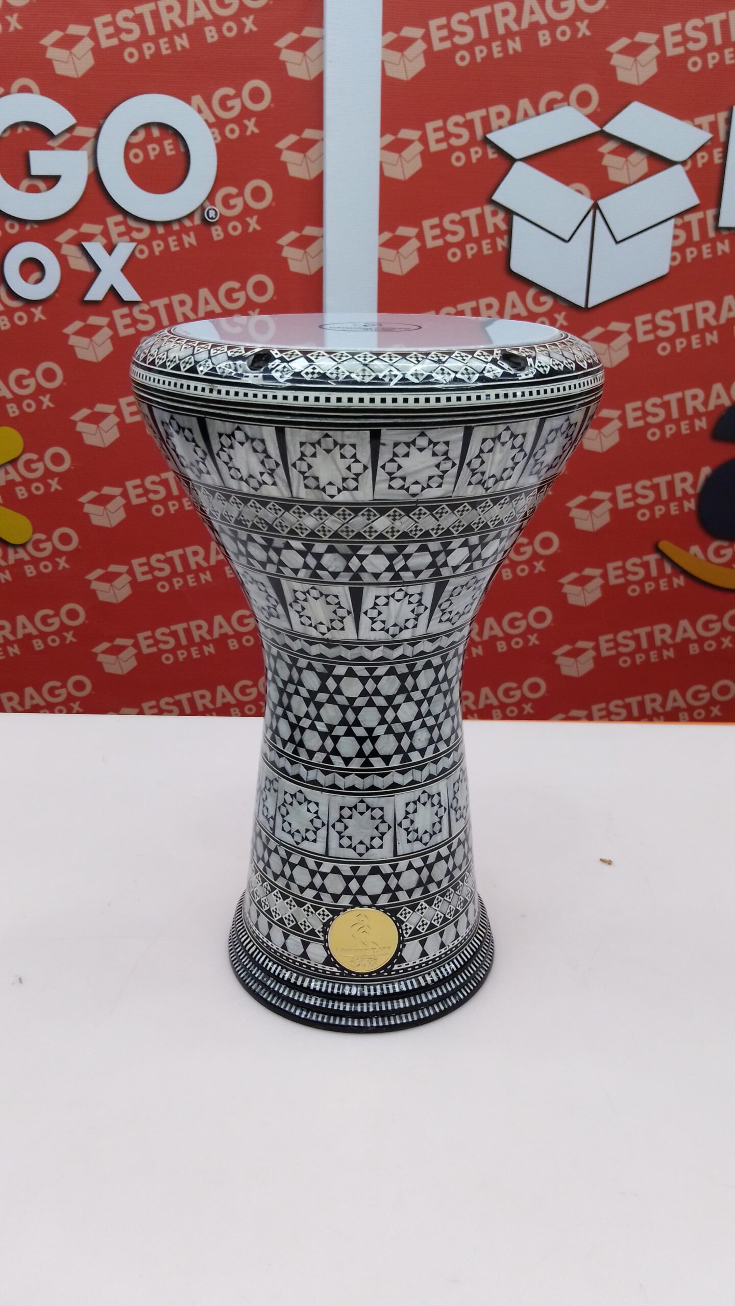 Nuevo Gawharet El Fan Drum Darbuka tabla doumbek 17/17.5 pulgadas con incrustaciones de nácar instrumento musical egipcio (Black Draco). - Image 4
