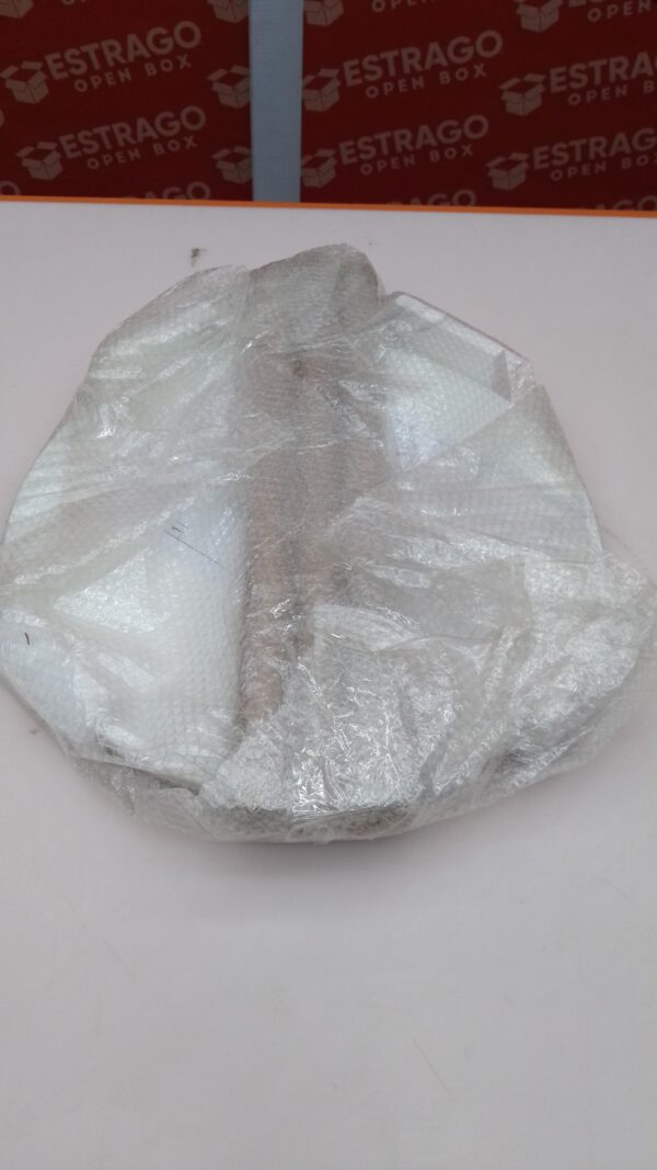AWASEN Mesa auxiliar redonda, mesita de noche pequeña, mesa auxiliar moderna para sala de estar, recámara, oficina, espacios pequeños, 16 pulgadas de profundidad x 19.5 pulgadas de alto (blanco y dorado). - Image 2