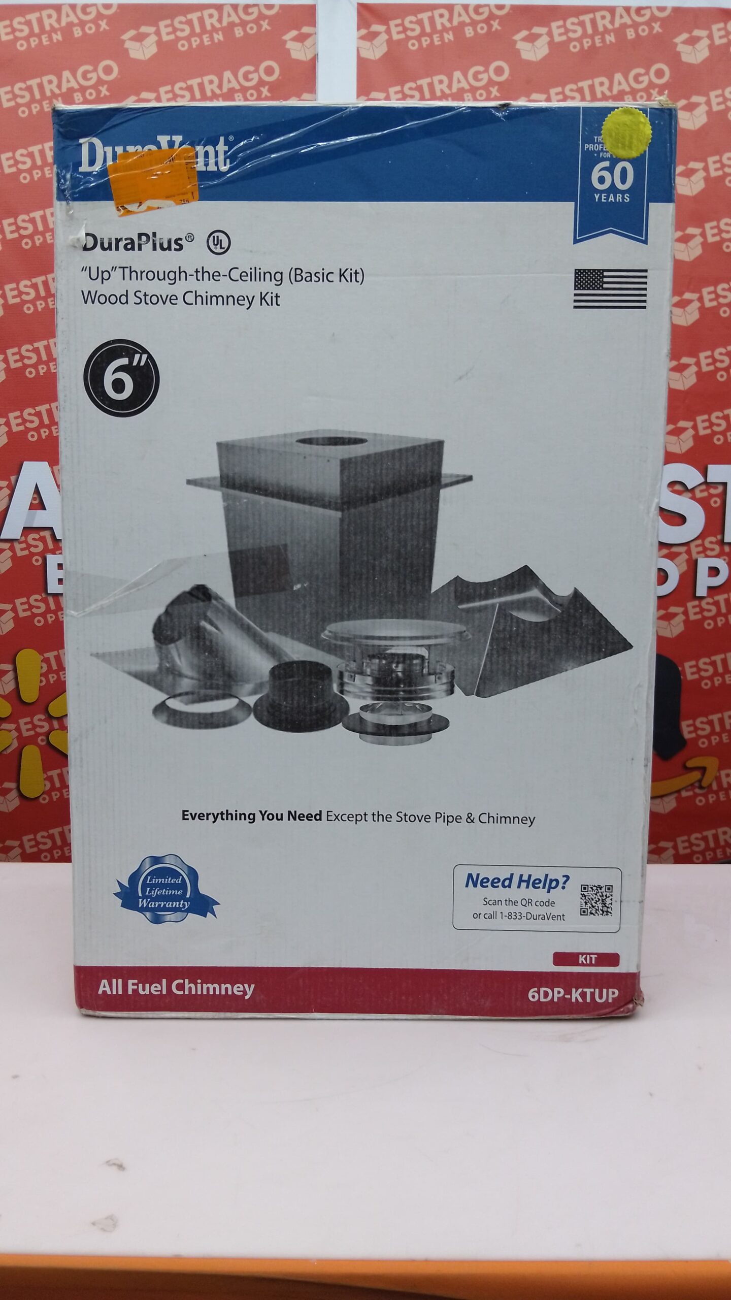 Kit de instalación básica de 6 pulgadas para tuberías de chimenea a través del techo x 17 in. Triple pared. - Image 2