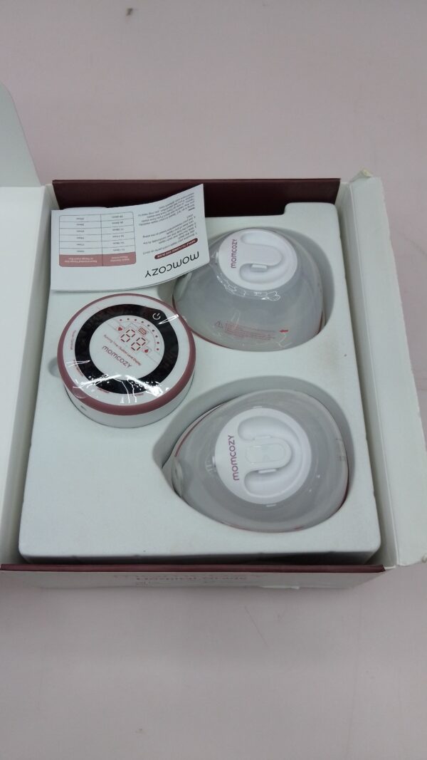 Momcozy - Extractor de leche de grado hospitalario, manos libres y portátil, con 3 modos, 15 niveles, equipado con brida doble ajuste a prueba de fugas, color rosa oscuro. - Image 3