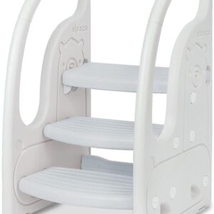 Onasti - Taburete de 3 pasos para niños pequeños, torre de pie para niños pequeños, taburete de aprendizaje de plástico, para cocina, encimera, baño, inodoro, entrenamiento para ir al baño.