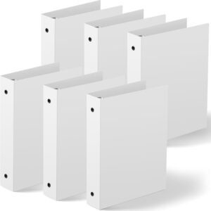 Henoyso - 6 carpetas de plástico de 3 anillos de 1.5 pulgadas, se adapta a soportes de papel de 5.5 x 8.5 pulgadas (capacidad 280 hojas), carpetas flexibles de tres anillos redondos .