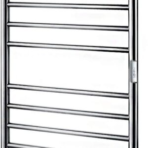 Calentador de toallas de 10 barras con temporizador, rejilla calefactable de acero inoxidable para baño, acabado pulido.