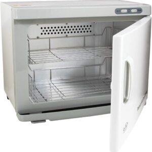 ForPro Professional Collection Calentador de toallas de alta calidad, capacidad extra grande, dos estantes de acero inoxidable, color blanco.