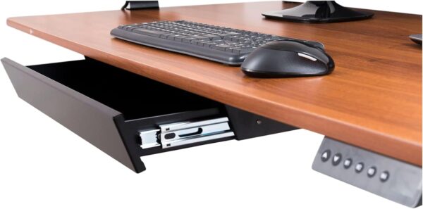 Organizador de almacenamiento de cajón deslizante para computadora de pie para computadora de pie | Requiere 14 pulgadas de espacio frontal a trasero debajo de escritorios y mesas (negro).