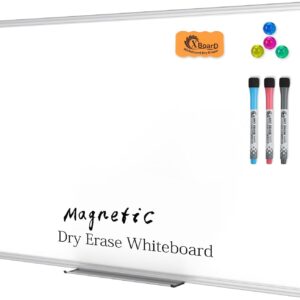 Xboard doble cara 91.4 x 61 cm magnética de borrado en seco Set – Montado en la pared 3 'x 2' Reversible pizarrón blanca con 1 borrador seco y 3 marcadores de borrado en seco y 4 push pin imanes.