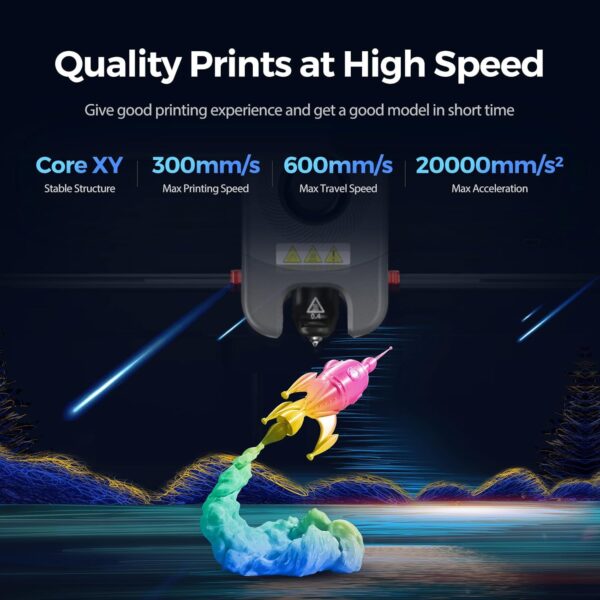 FLASHFORGE Adventurer Impresora 3D 5M, impresoras 3D FDM de alta velocidad máxima de 600 mm/s con nivelación automática, extrusora directa de 280 °C con boquilla desmontable 3S, estructura metálica. - Image 2