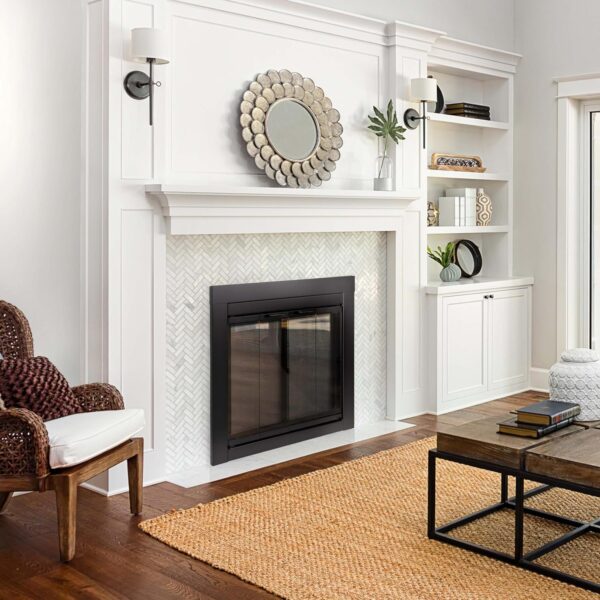 Chimenea Pleasant Hearth AT-1000 Ascot con puerta de vidrio, color negro, tamaño pequeño. - Image 2