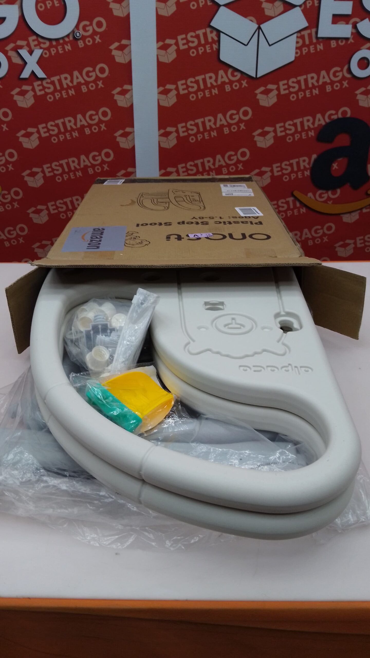 Onasti - Taburete de 3 pasos para niños pequeños, torre de pie para niños pequeños, taburete de aprendizaje de plástico, para cocina, encimera, baño, inodoro, entrenamiento para ir al baño. - Image 4