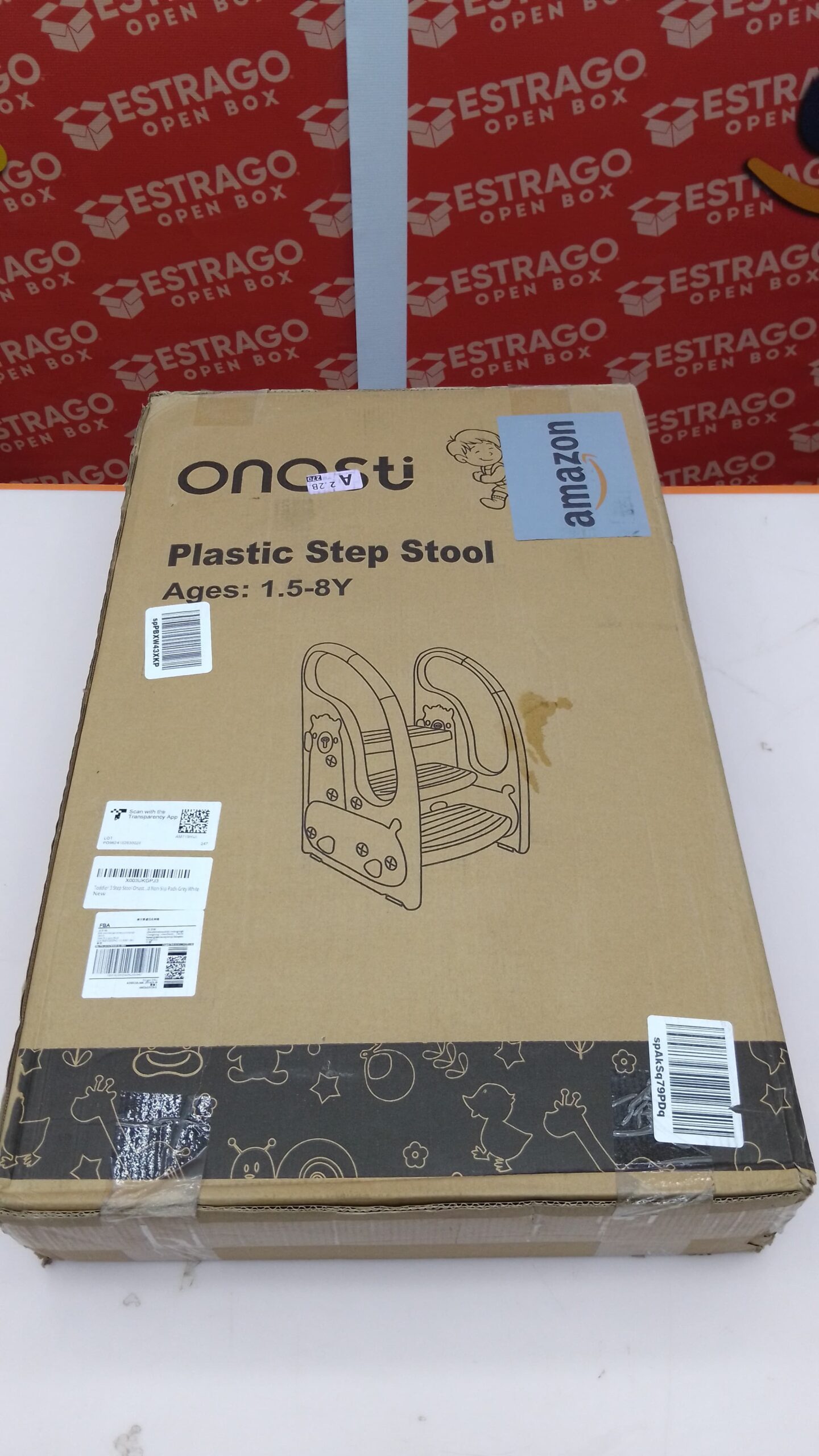 Onasti - Taburete de 3 pasos para niños pequeños, torre de pie para niños pequeños, taburete de aprendizaje de plástico, para cocina, encimera, baño, inodoro, entrenamiento para ir al baño. - Image 5