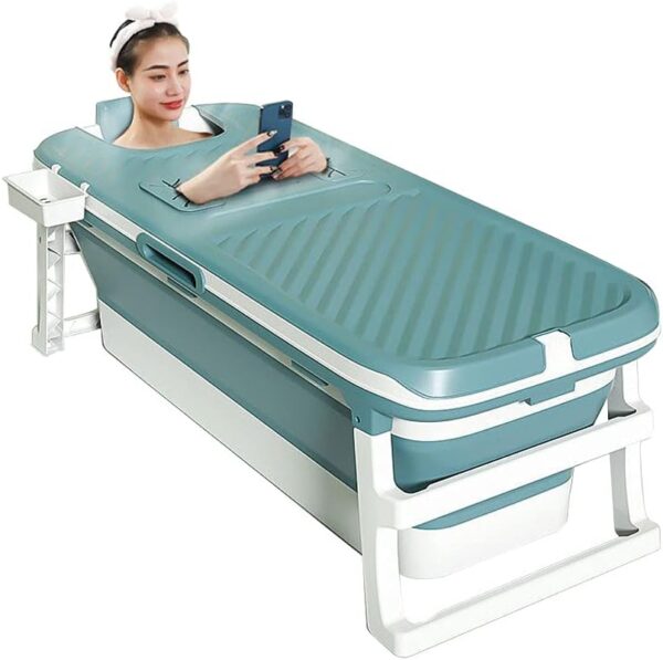 tina plegable portátil para adultos, ideal para baño de hielo caliente con manos extendidas de 53 pulgadas.