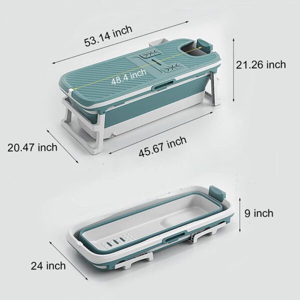 tina plegable portátil para adultos, ideal para baño de hielo caliente con manos extendidas de 53 pulgadas. - Image 4
