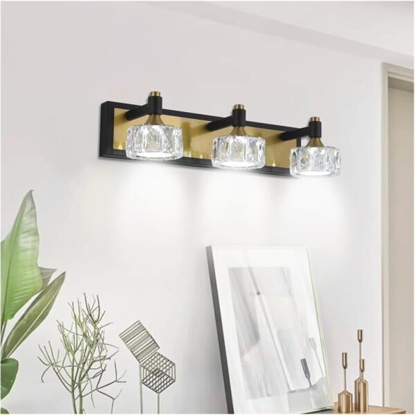 Generic. Lámpara de tocador de baño moderna de cristal de 3 luces LED for espejo, accesorios de iluminación de pared for baño. - Image 2
