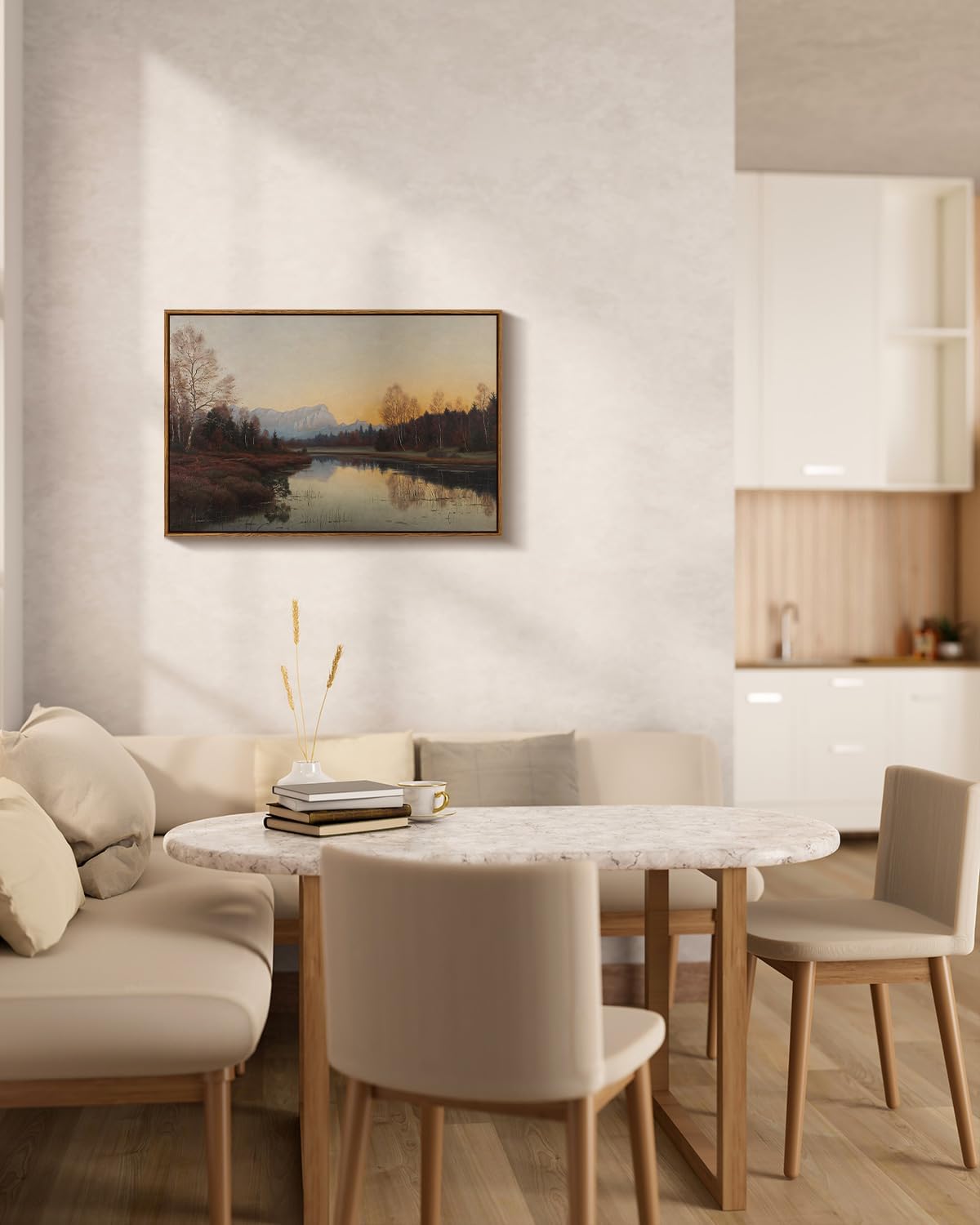 ARPEOTCY - lona enmarcado grande para pared, decoración de paisaje de otoño, 20 x 30 pulgadas, recámara, cocina, sala de estar, decoración de otoño, naturaleza, arte clásico del lago. - Image 4