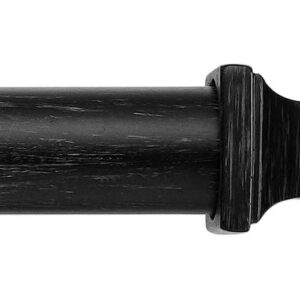 MODE Farmhouse Collection - Juego de barra de cortina de 1 1/8 pulgadas de diámetro con remates cuadrados de barra de cortina y barra de cortina ajustable de acero montado en la pared, se adapta a ventanas de 72 a 144 pulgadas, negro desgastado.