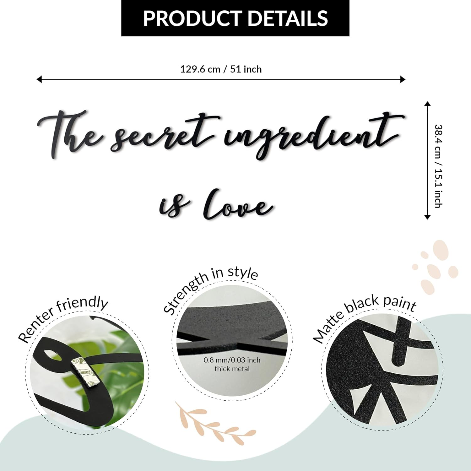 Pegatinas de pared para cocina, arte de pared de cocina, decoración de pared de metal, regalos de inauguración de la casa para nuevas casas, carteles de cocina. - Image 2