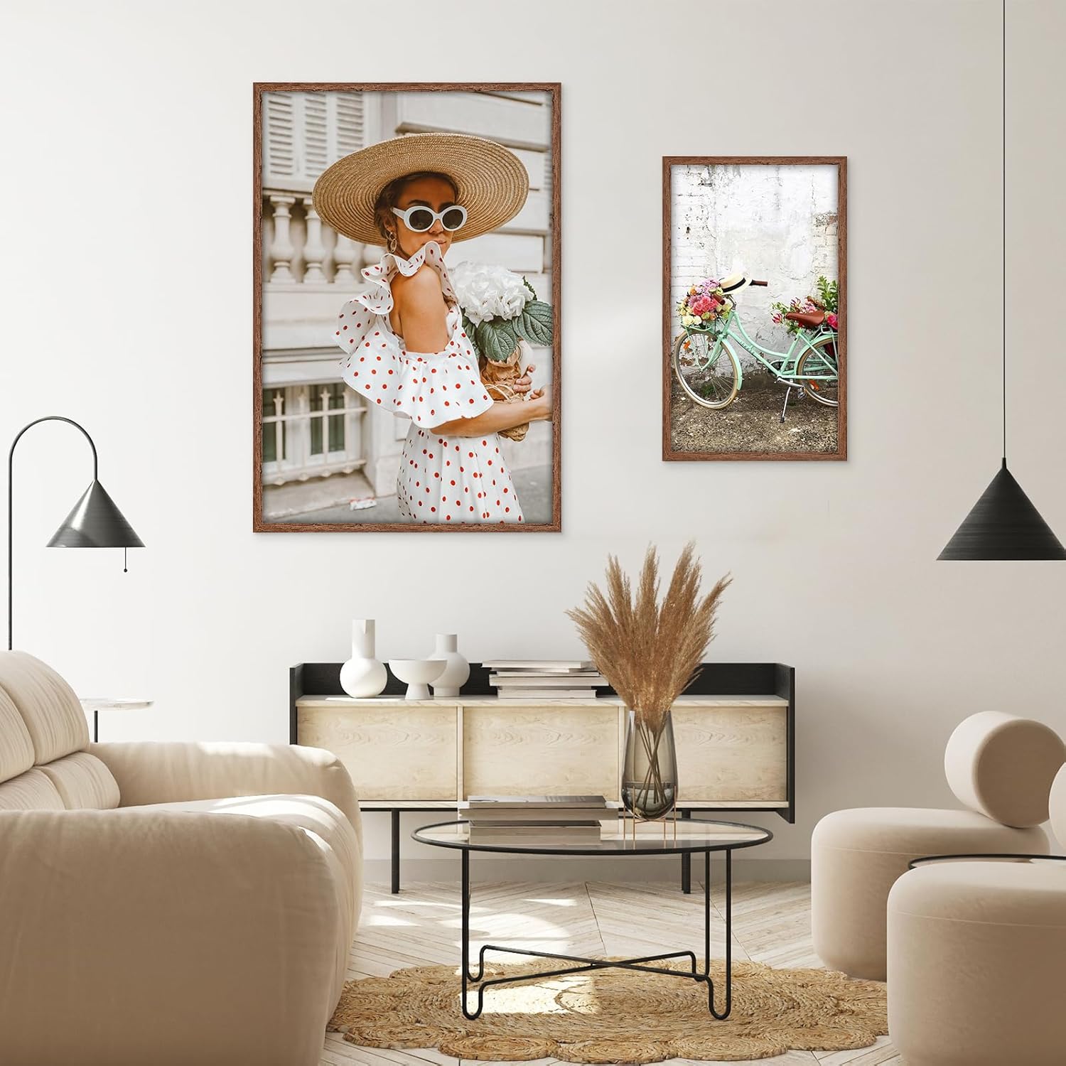 HLiWEGNS - Marco de póster de 24 x 36 pulgadas, nogal claro, individual, madera de 24 x 36 pulgadas, marco de 24 x 36 pulgadas, para obras de arte, imagen, impresión, retrato, rompecabezas, póster. - Image 4