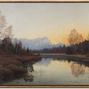 ARPEOTCY - lona enmarcado grande para pared, decoración de paisaje de otoño, 20 x 30 pulgadas, recámara, cocina, sala de estar, decoración de otoño, naturaleza, arte clásico del lago.