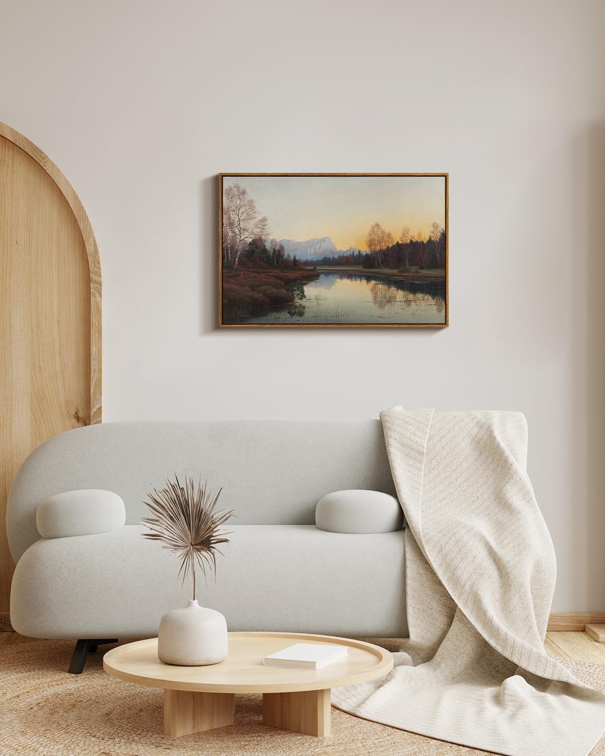 ARPEOTCY - lona enmarcado grande para pared, decoración de paisaje de otoño, 20 x 30 pulgadas, recámara, cocina, sala de estar, decoración de otoño, naturaleza, arte clásico del lago. - Image 3