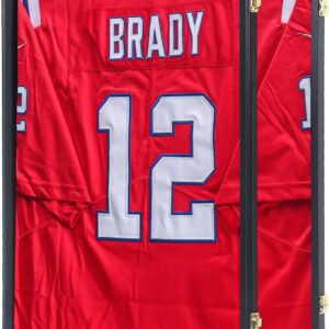 Grintus - Vitrina de jersey con marco de jersey, caja de sombra de jersey con protección UV, acrílico y colgador para béisbol, baloncesto, fútbol, fútbol, hockey, playera deportiva y uniforme, acabado.