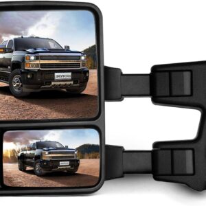 SCITOO - Espejo de remolque lateral del conductor compatible con Ford F250 para F450 para F550 para F550 Super Duty, con control de alimentación, calefacción, telescópico.