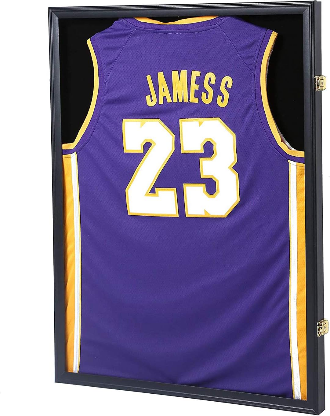 Default. Estuche de exhibición de jersey, caja de sombra, grande, con cierre de sombra, marco de jersey deportivo con protección UV, acrílico y 2 perchas para béisbol, baloncesto, fútbol, fútbol, hockey.