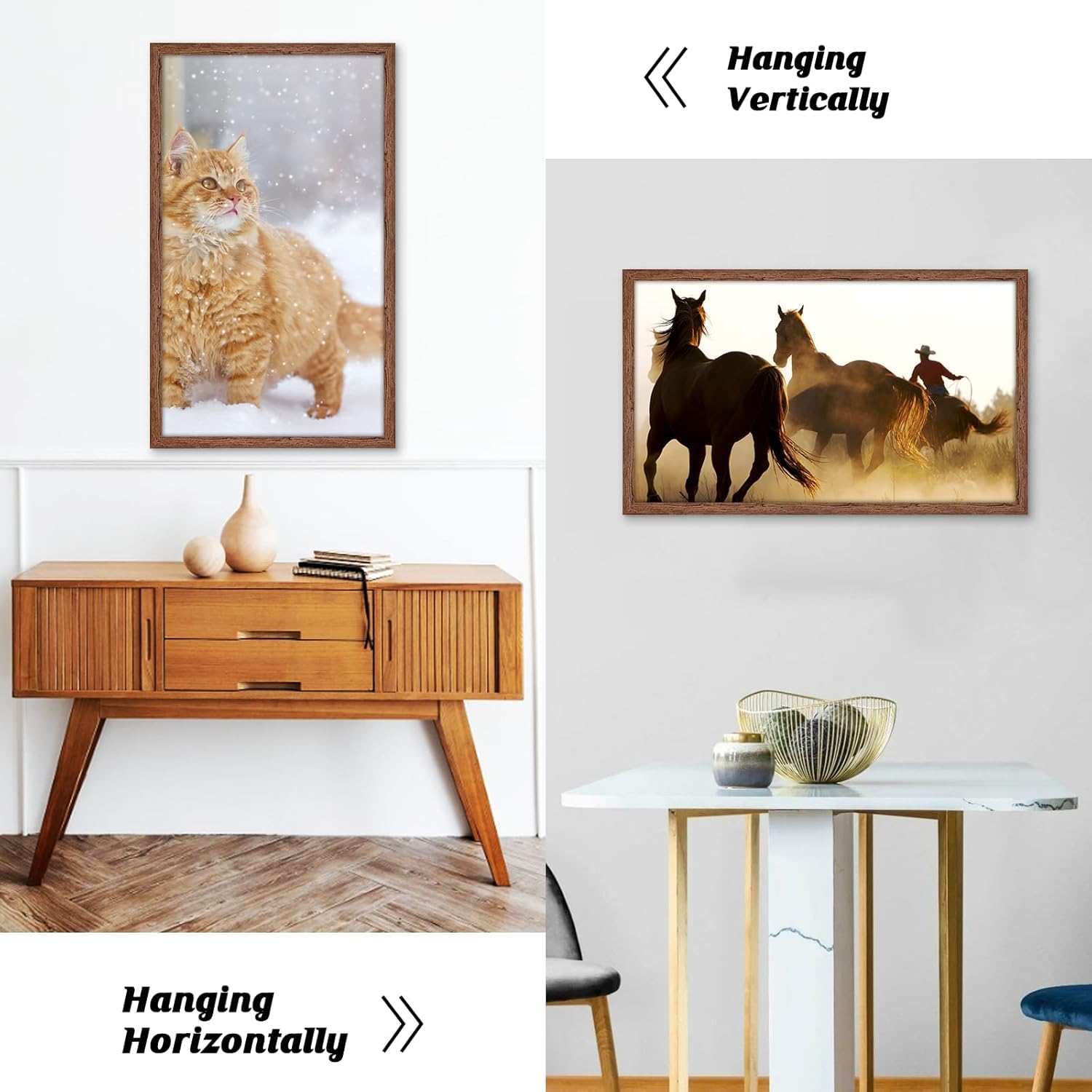 HLiWEGNS - Marco de póster de 24 x 36 pulgadas, nogal claro, individual, madera de 24 x 36 pulgadas, marco de 24 x 36 pulgadas, para obras de arte, imagen, impresión, retrato, rompecabezas, póster. - Image 3