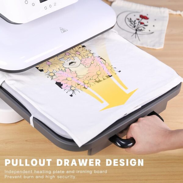 HTVRONT - Máquina de prensa de calor automática para camisetas, máquina de prensa inteligente de 15 x 15 pulgadas con liberación automática, prensa de calor profesional para sublimación, vinilo. - Image 3