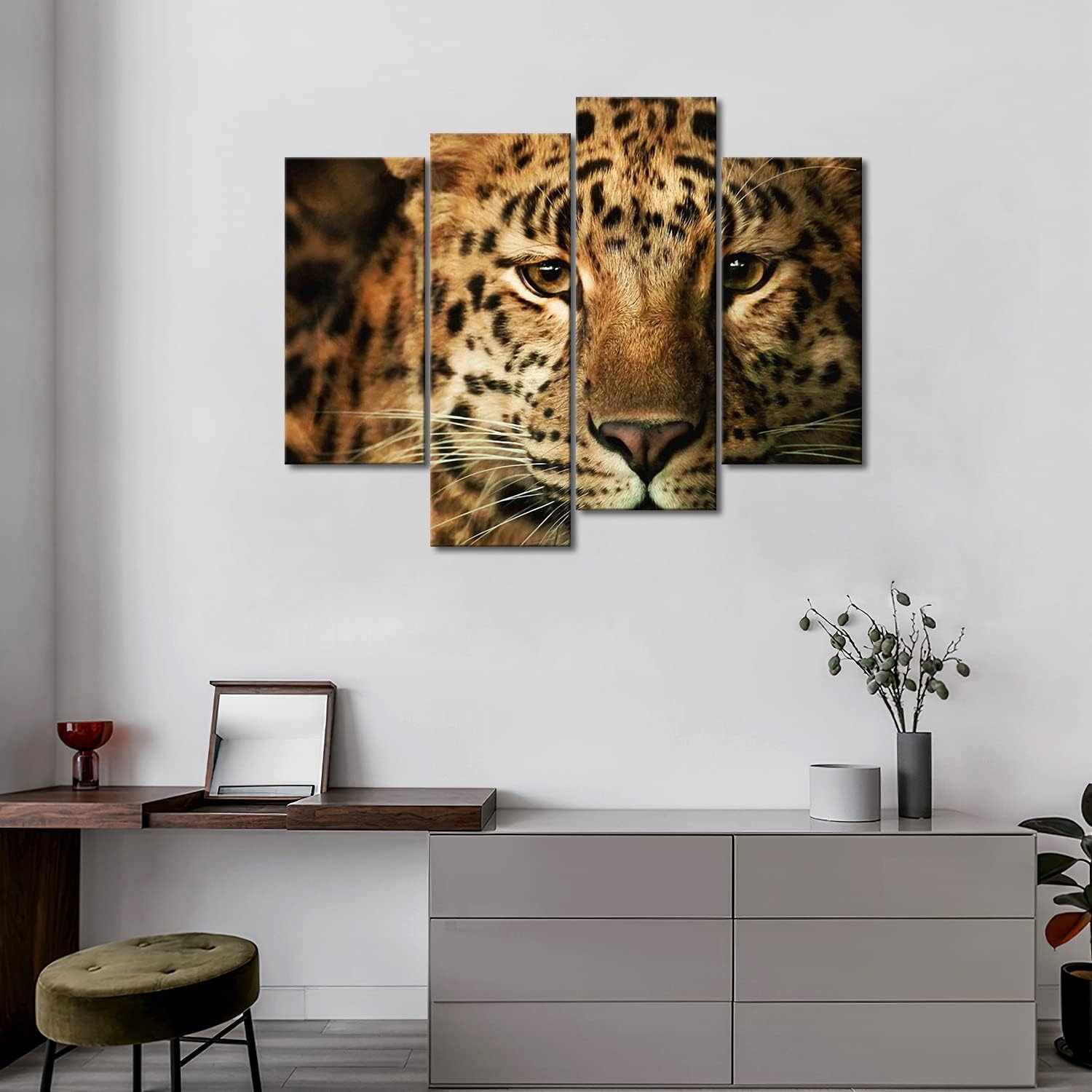 Arte de pared de leopardo, pintura de guepardo, imágenes impresas en lienzo animal, la imagen para decoración moderna del hogar. - Image 3