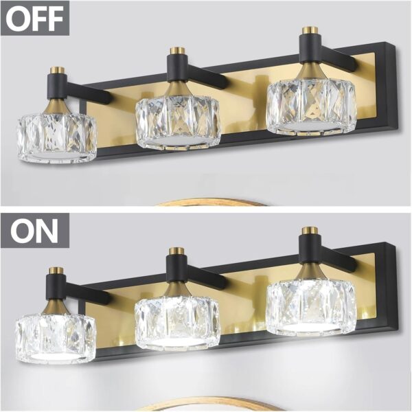 Generic. Lámpara de tocador de baño moderna de cristal de 3 luces LED for espejo, accesorios de iluminación de pared for baño. - Image 3