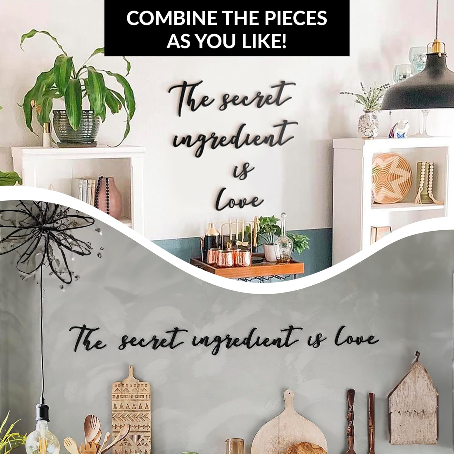 Pegatinas de pared para cocina, arte de pared de cocina, decoración de pared de metal, regalos de inauguración de la casa para nuevas casas, carteles de cocina. - Image 4