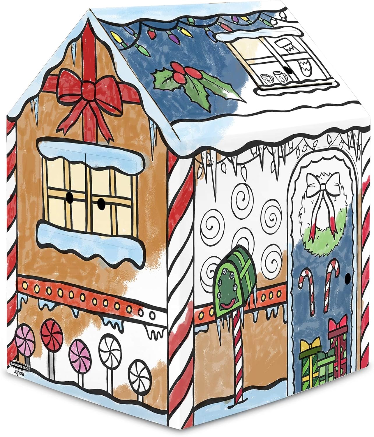 Bankers Box at Play Color in Gingerbread Playhouse, cartón Playhouse y Actividades artesanales de tamaño Natural para niños y familias.