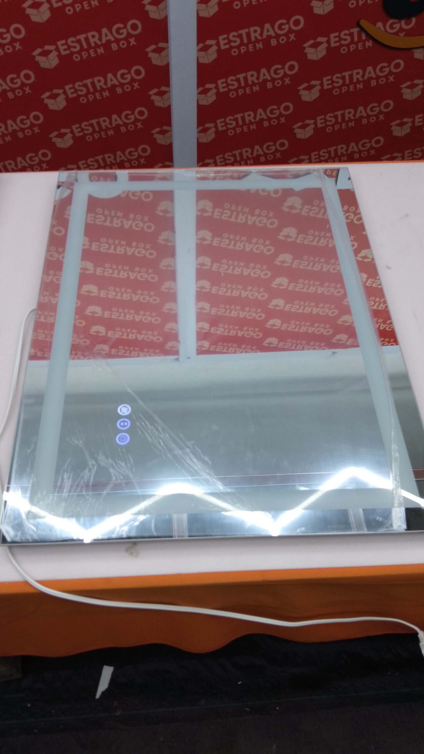 miskerm - Espejo de baño LED de 32 x 24 pulgadas con luces, antiniebla, regulable, retroiluminado + luz frontal, espejo de cambiador de baño iluminado para pared. - Image 6