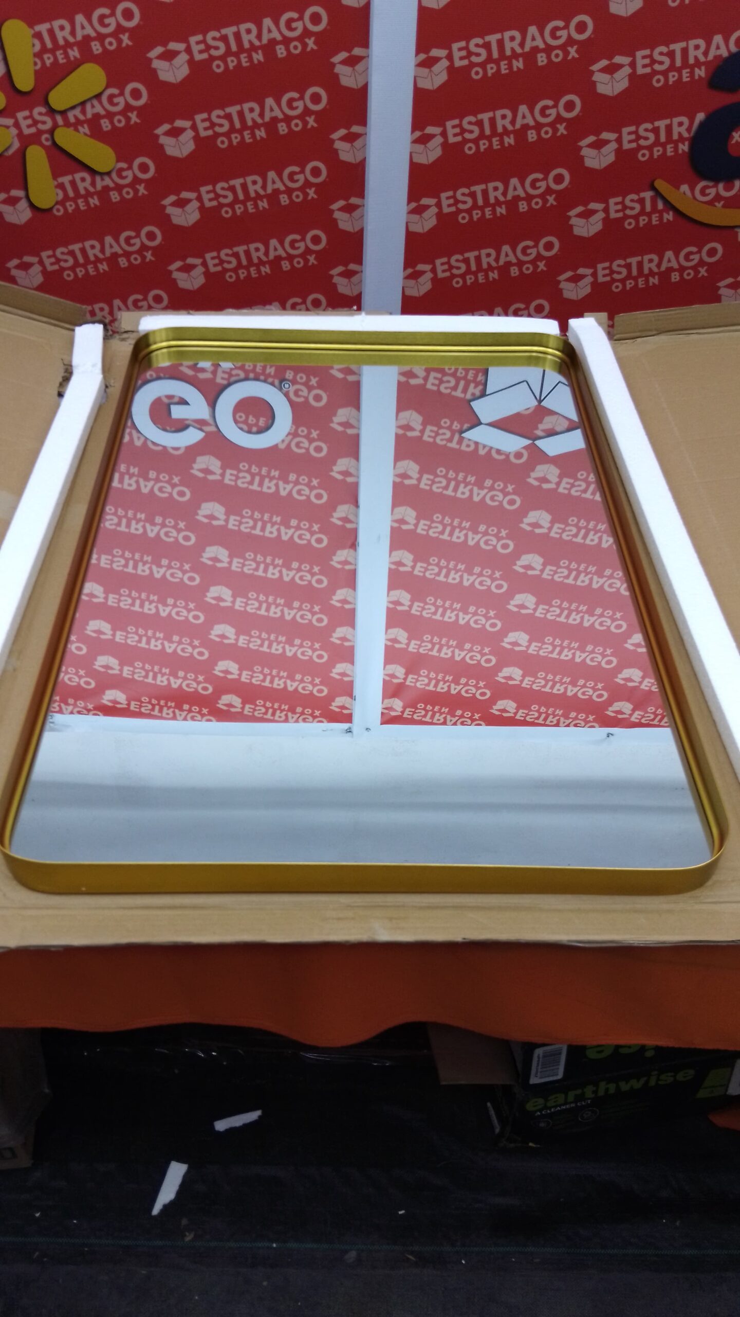 Easly - Espejo de baño Dorado de 36 x 24 Pulgadas para Pared, Marco de aleación de Aluminio, Espejo Rectangular para decoración de Granja, Horizontal o Vertical, Ideal para recámara, Sala de Estar. - Image 6