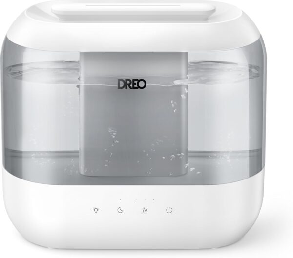 Dreo parte superior Fill - Humidificadores de 4 litros para recámara, tiempo de funcionamiento de 36 horas, 28 dB, humidificador de aire silencioso de gran tamaño para habitación grande, plantas.