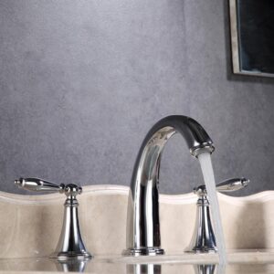 Grifo de Grifo Grifo de baño, para Fregadero 3 Hoyos, latón del Grifo, Grifo de 2 Manguitos, Fregadero de 3 Orificios, baño de Agua Caliente y fría batidora de Agua