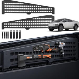 2 paneles laterales Molle de 42 pulgadas compatibles con Tesla Cybertruck 2024 2025, material de aleación de aluminio Cybertruck Molle paneles con 8 correas para montar cosas para accesorios