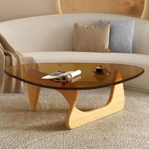 WHL Alexanders Mesa de Centro Irregular de Madera Maciza Transparente, pequeña Mesa Auxiliar Triangular, Adecuada for Dormitorio, Sala de Estar y Oficina.