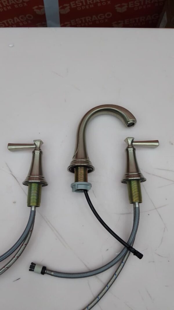Grifo de Grifo Grifo de baño, para Fregadero 3 Hoyos, latón del Grifo, Grifo de 2 Manguitos, Fregadero de 3 Orificios, baño de Agua Caliente y fría batidora de Agua - Image 2