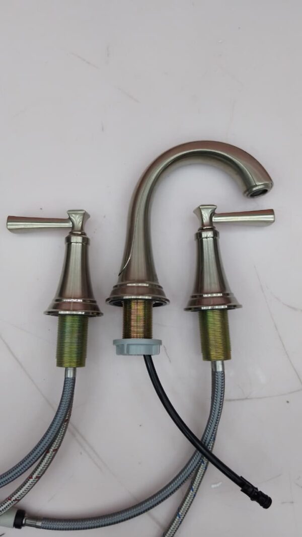 Grifo de Grifo Grifo de baño, para Fregadero 3 Hoyos, latón del Grifo, Grifo de 2 Manguitos, Fregadero de 3 Orificios, baño de Agua Caliente y fría batidora de Agua - Image 4