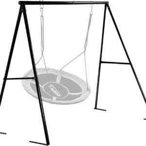 Hishine - Soporte de columpio para porche al aire última intervensión de 550 libras, marco de metal completo de altura de 71 pulgadas, fácil instalación, antioxidante y resistente a todo tipo de clima.