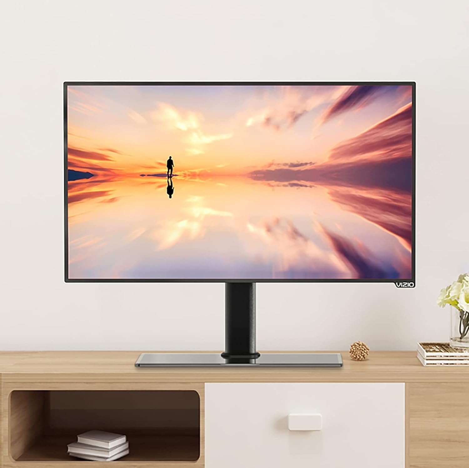 Soporte de Pared para TV de sobremesa, con Almohadilla Antideslizante de Goma y diseño de Doble Gancho, Compatible con televisores de Pantalla Plana LCD de 32 a 50 Pulgadas.