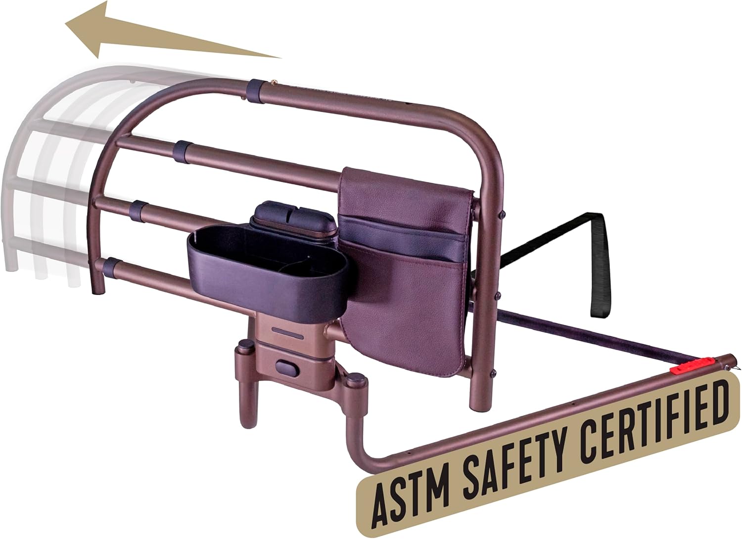 Barandilla de cama extensible Life Freedom Click, asa extraíble para personas mayores, segura y fácil de usar, ajustable, previene caídas, compatible con la mayoría de camas tamaño king, queen, matrimoniales y twin.