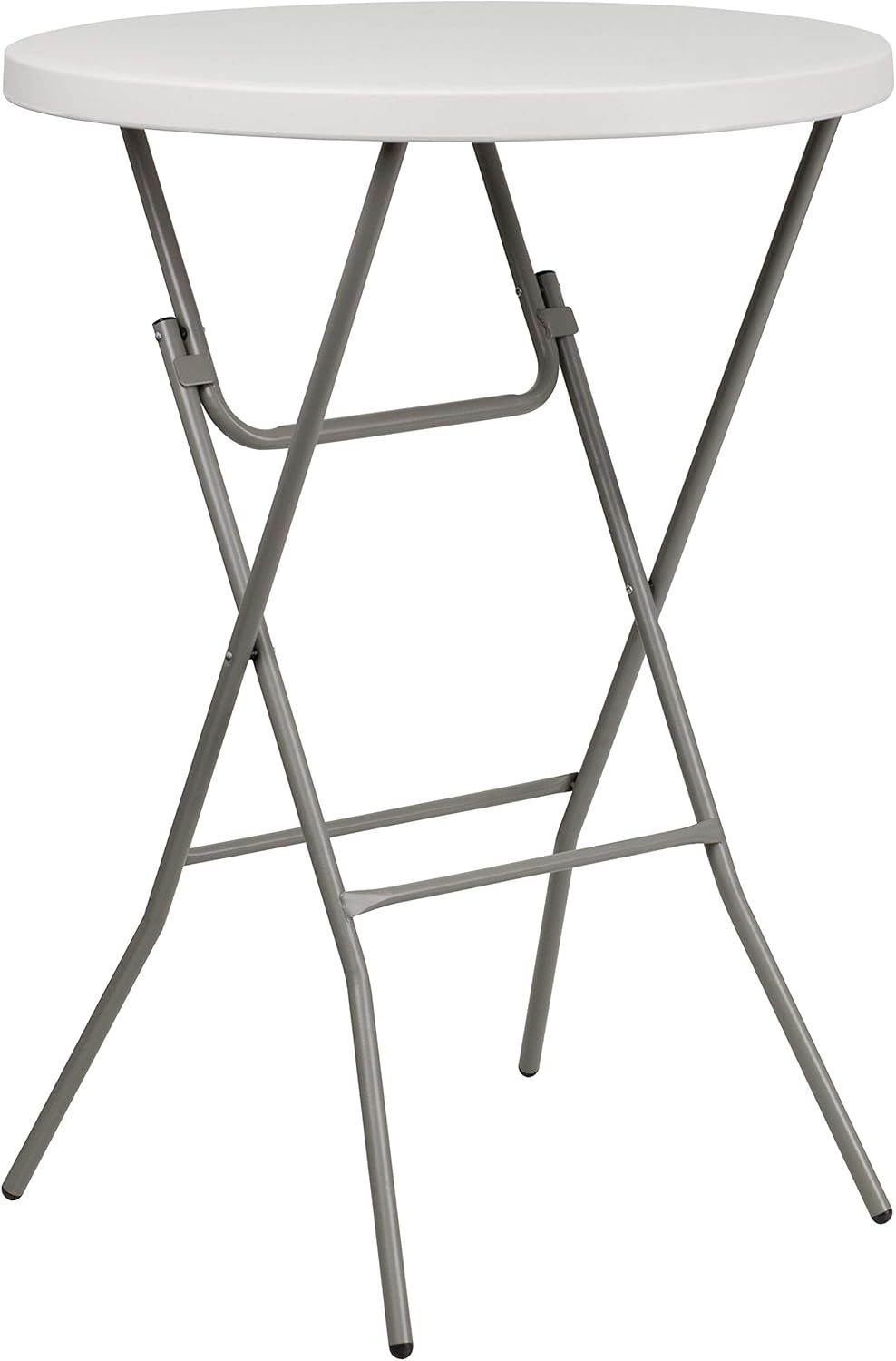 Flash Furniture Mesa Plegable Redonda de plástico de Granito Blanco de 2.63 pies.