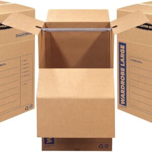 Cajas Bankers Box SmoothMove para guardarropa y mudanzas, 24” x 24” x 40”, paquete de 3.
