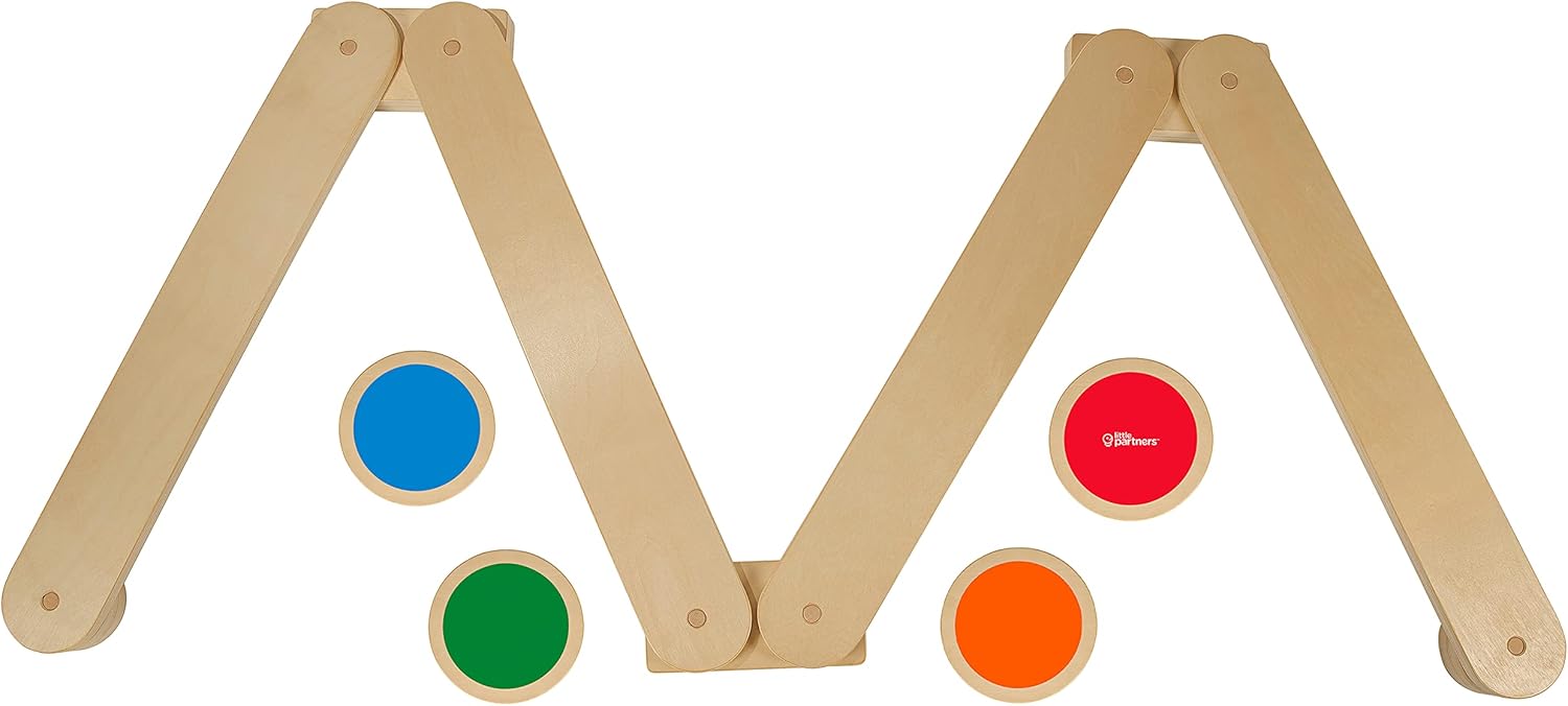 Juego de vigas de equilibrio y piedras para niños, juguete de actividad infantil de madera para interiores con 4 piedras coloridas, diseño portátil.