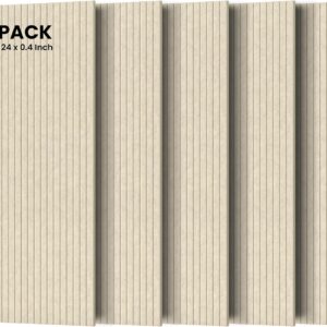 Paquete de 5 paneles acústicos, 48 x 24 x 0.4 pulgadas a prueba de sonido para paredes, paneles de absorción de sonido de pared premium, paneles decorativos de amortiguación de sonido para sala.