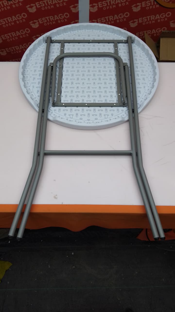 Flash Furniture Mesa Plegable Redonda de plástico de Granito Blanco de 2.63 pies. - Image 3